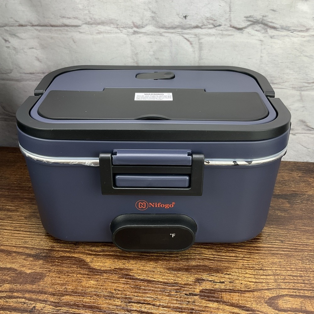 Nifogo electric lunch box Black Blue Portable Food Heater Travel Student Trucker